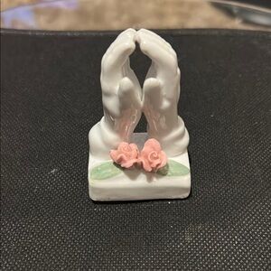 Porcelain Hands with Pink Flowers Figurine